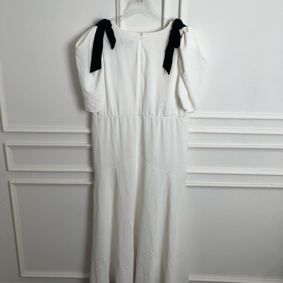 Eloquii White and Black Maxi Dress with Flutter Sleeves - Picture 2 of 2